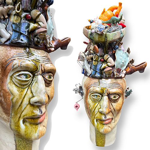 Peter Lenzo 17" "My Brain Is" Narrative Head Vessel DP6075